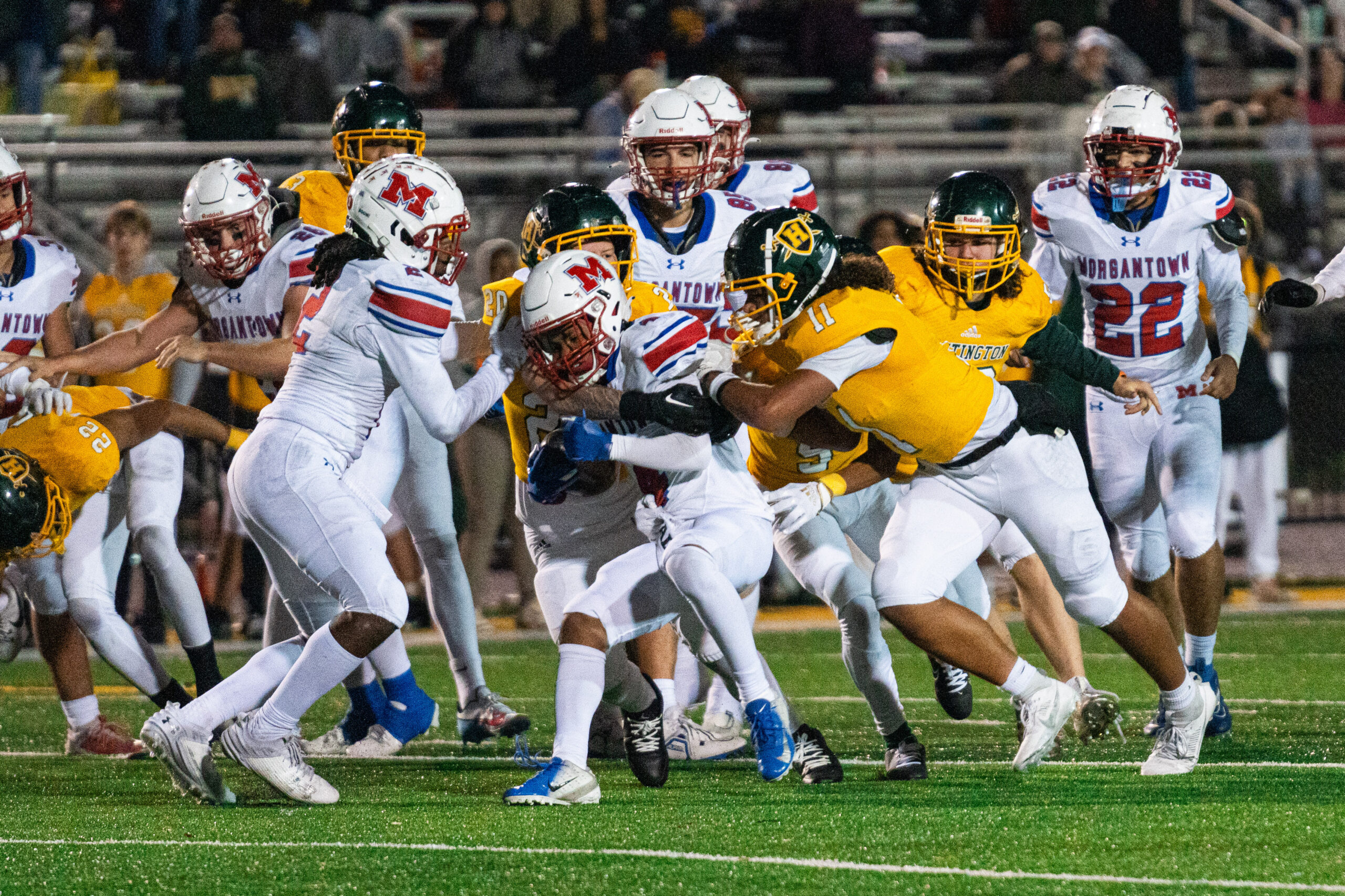 Huntington overruns Morgantown, 59-13, in opening round of playoffs